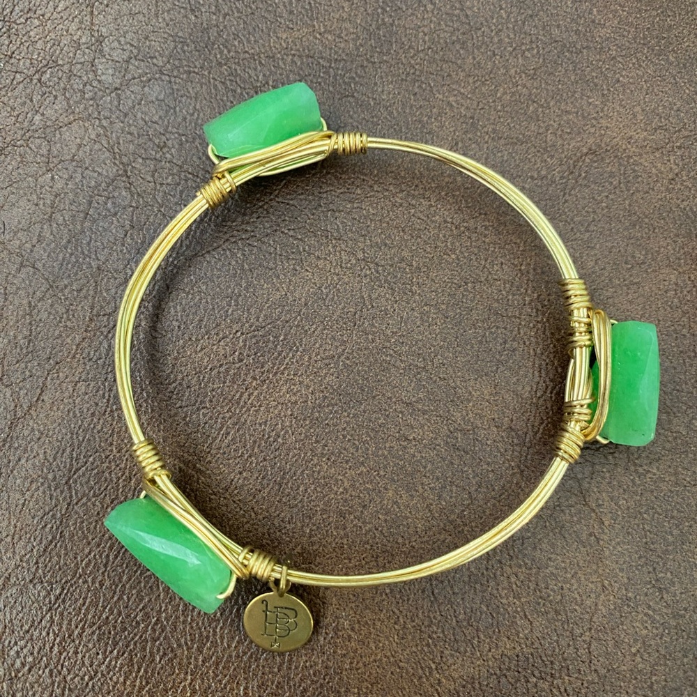 Bourbon and bowtie green bangle